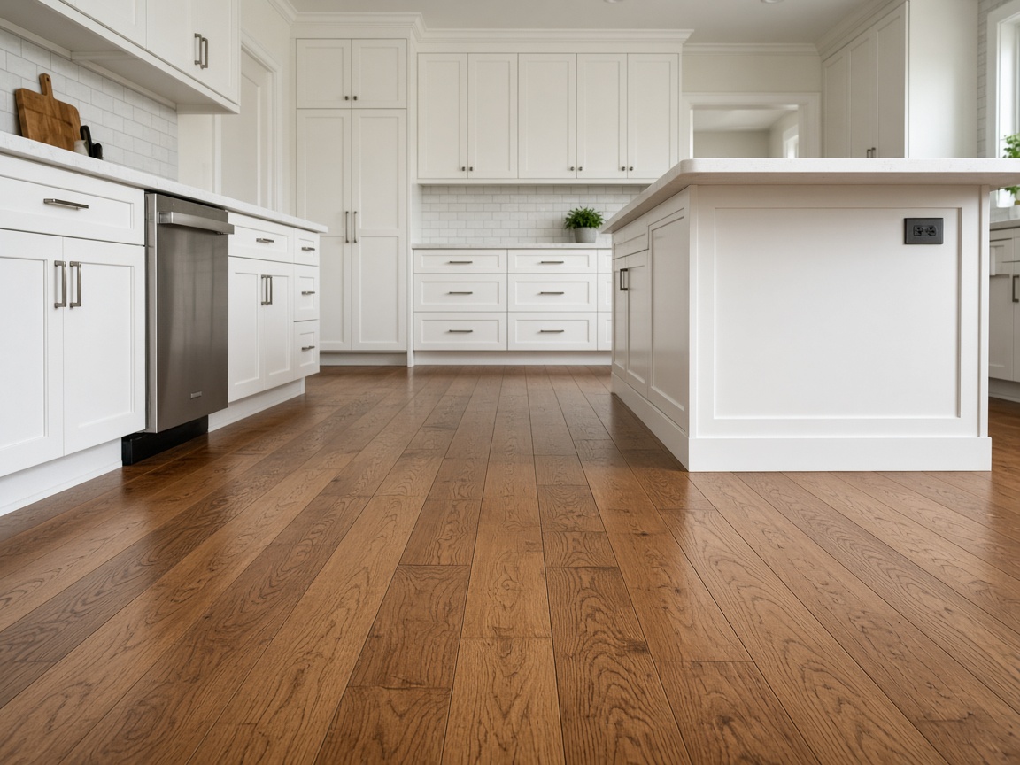 Hardwood floor in a kitchen
